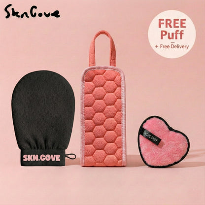 Three skincare products with a pink background and 'SkinGove' branding.